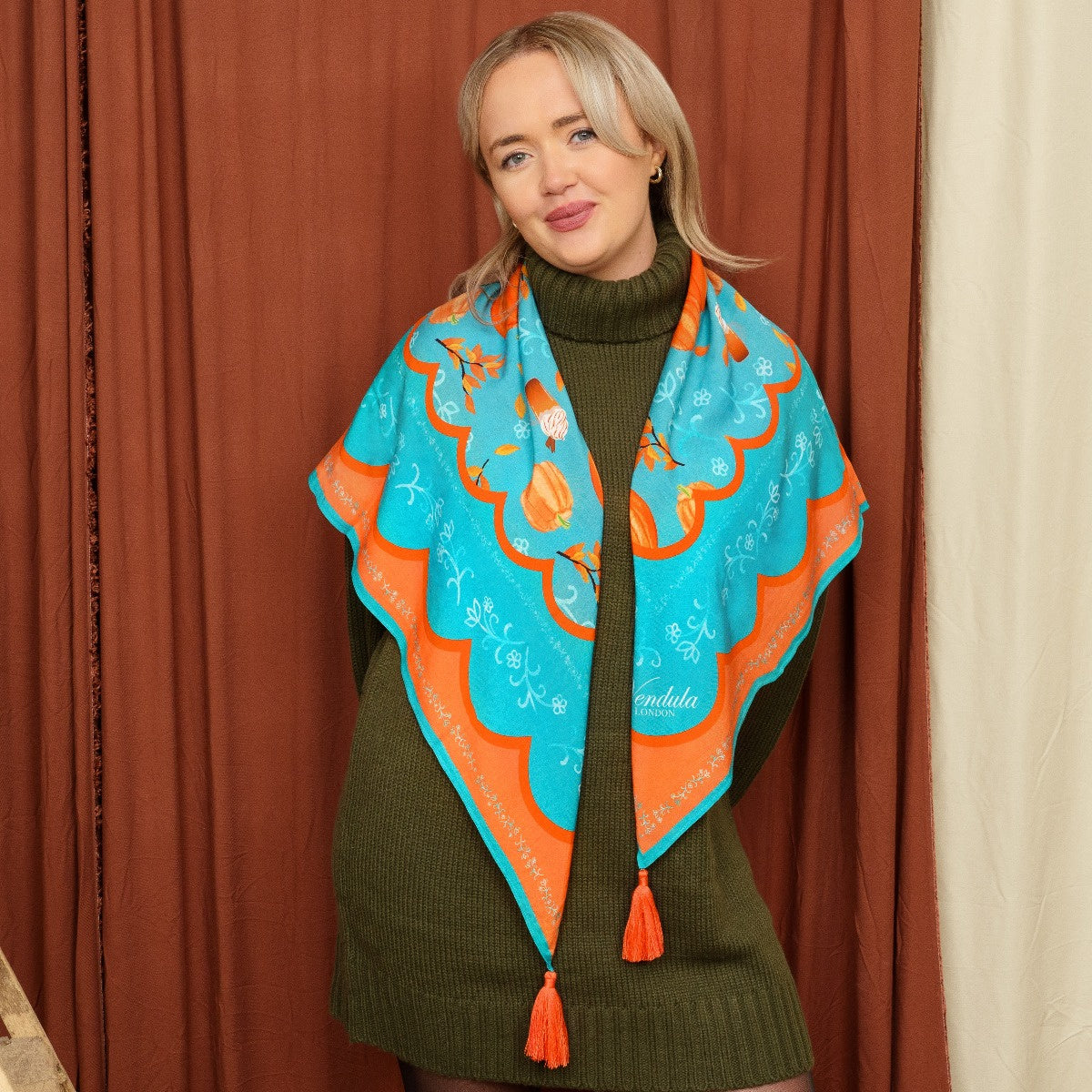 Sugar and Spice Coffee Shop Large Square scarf
