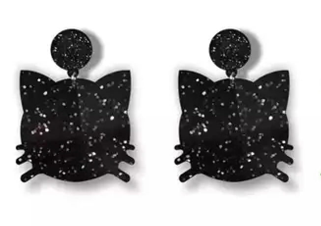 Glitter Cat Earrings