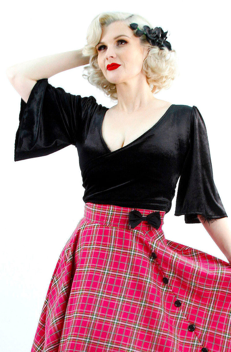 Black Raven Wrap Top