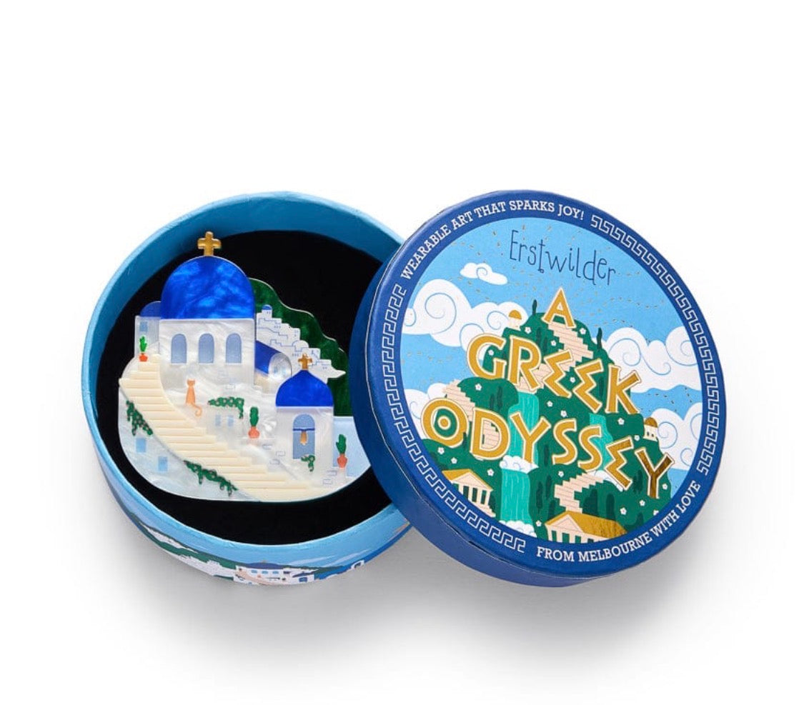 Santorini Sunsets Brooch