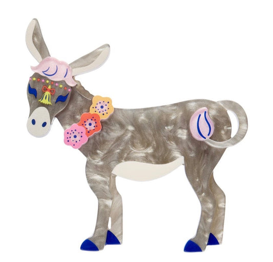 Devoted Donkey Brooch