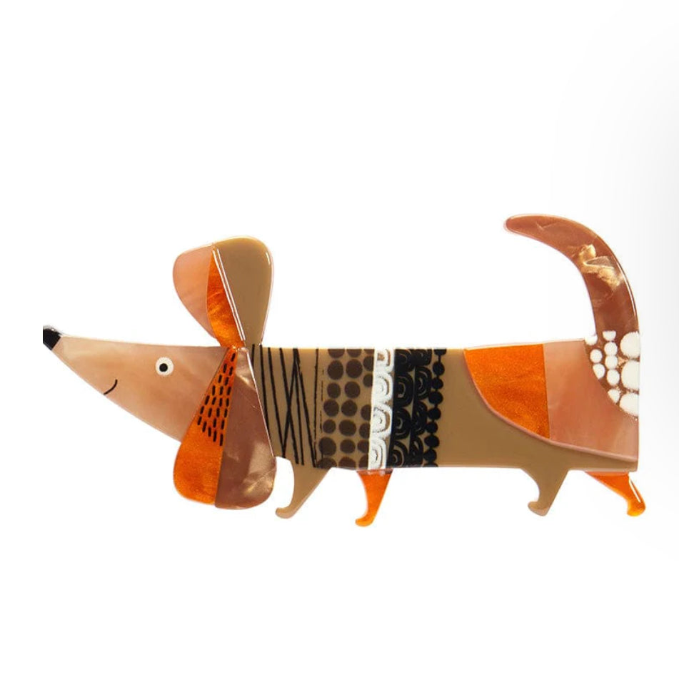 A Dachshund Named Bark Brooch - Clare Youngs Collection