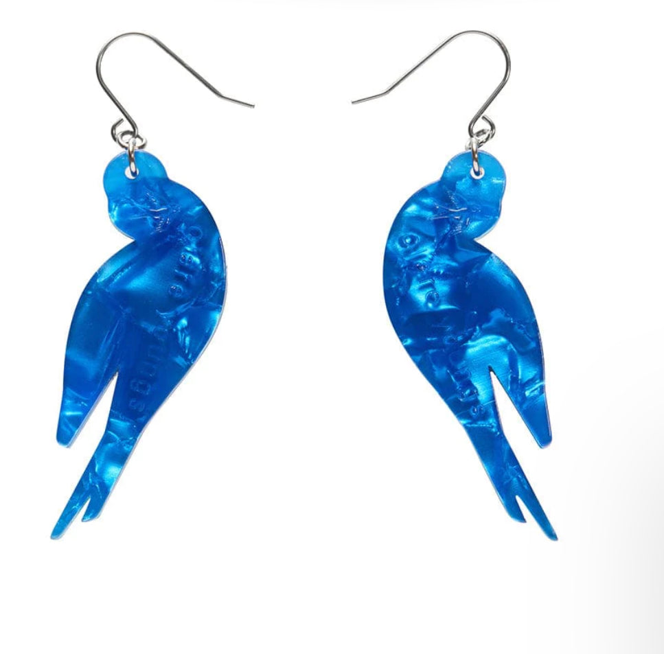 A Budgie Named Chirp Drop Earrings-Clare Youngs Collection