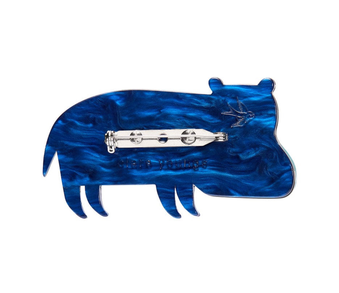 A Hippo Named Grunt Brooch-Clare Youngs Collection