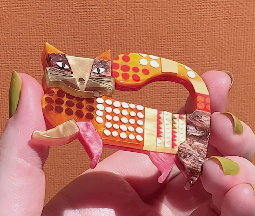 A Cat Named Purr Brooch-Clare Youngs Collection
