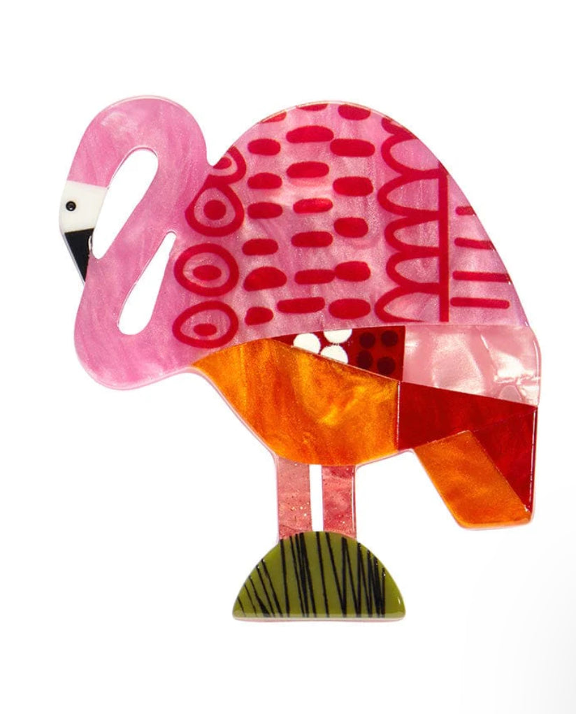 A Flamingo Named Honk Brooch - Clare Youngs Collection