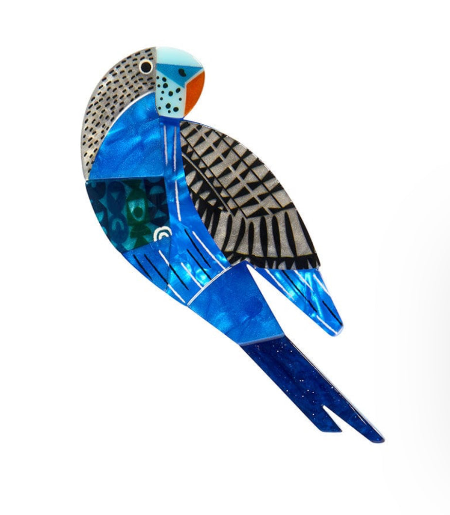 A Budgie Named Chirp Brooch-Clare Youngs Collection