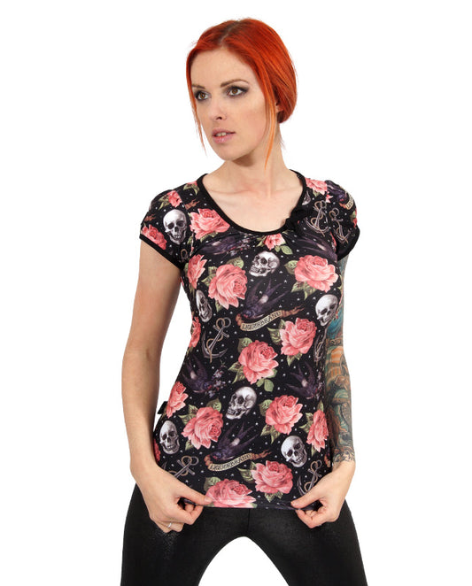 Rose Tattoo Black - Women, T-shirts