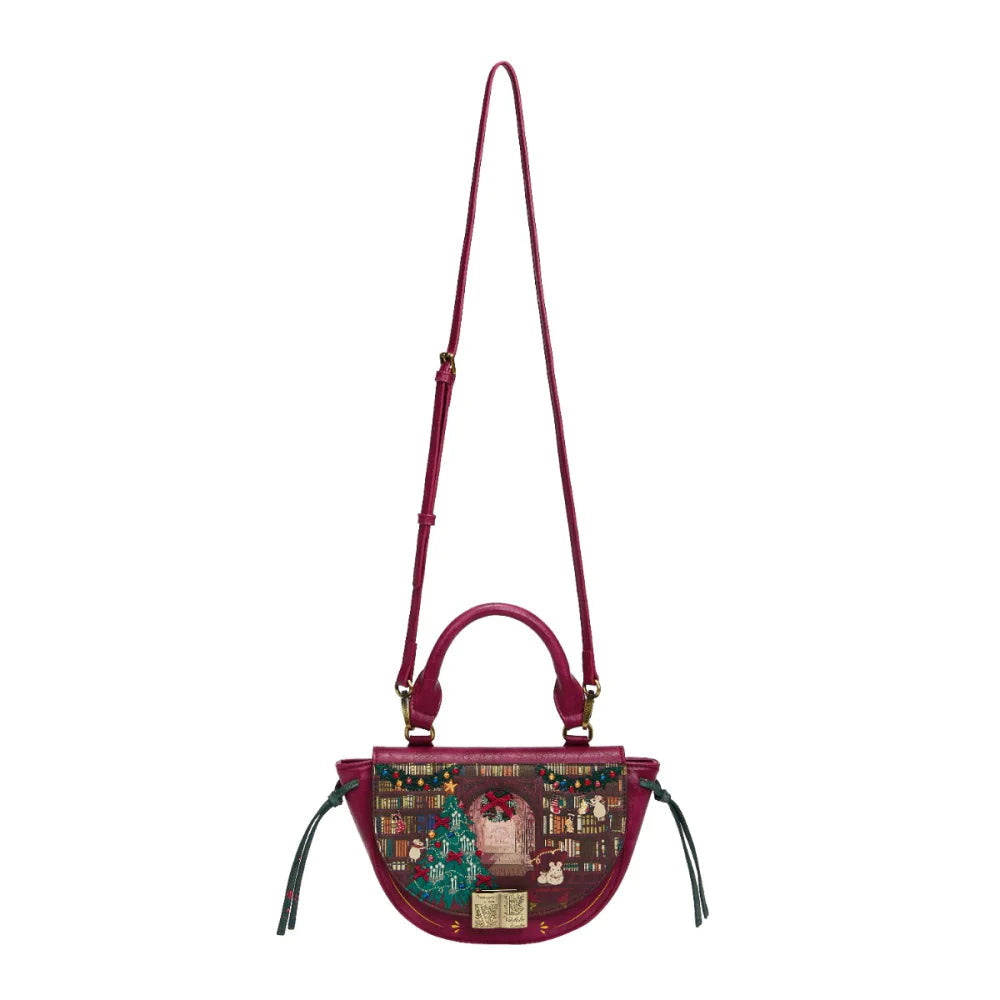 Vendula Christmas Library Winged Top Handle Bag