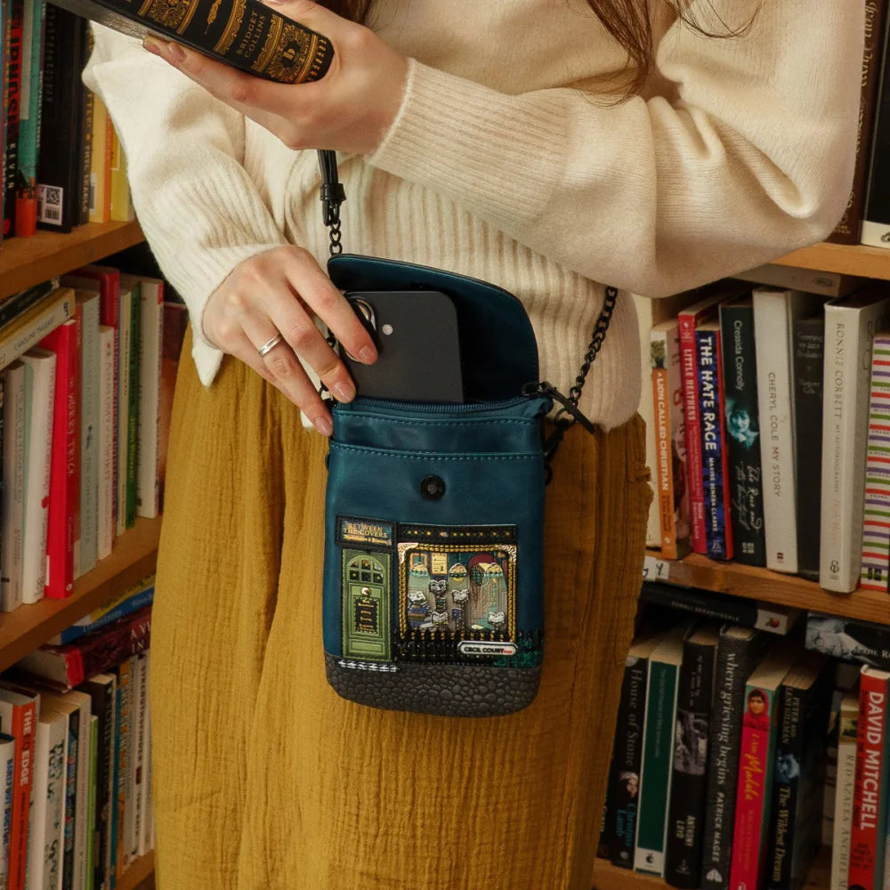 Between The Covers Bookbinders Phone Pouch Bag