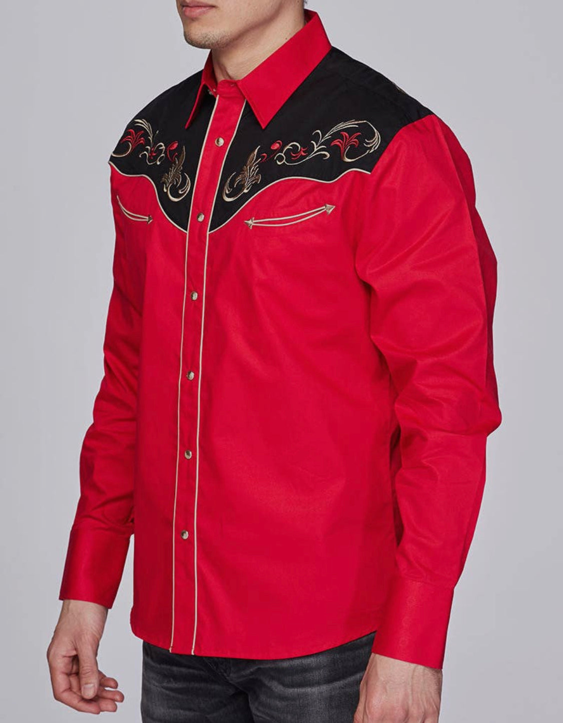 WESTERN EMBROIDERY SHIRT RED