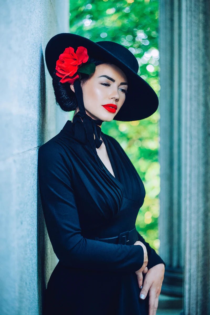 American Gothic Hat in Red or Black - Bee Bop Boutique