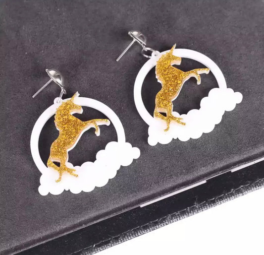 Unicorn Gold Earrings